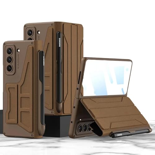 Coque et Membrane intégrées pour Galaxy Z Fold 5 Gris avec Porte-Stylo