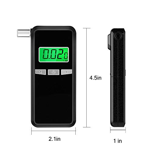 Breathalyzer, Portable Breathalyzer Alcohol Tester with Digital Breath Alcohol Tester with Blue Backlight LCD Display for Personal & Professional Use with 5 Mouthpieces