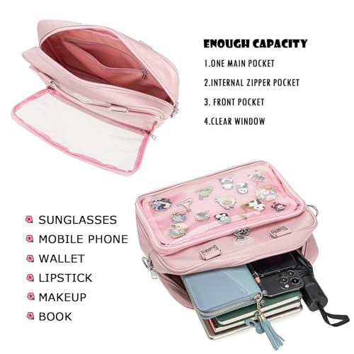 Ita Bag Crossbody Handbags Kawaii Shoulder Purse Square Backpack with Insert Anime Pins Display