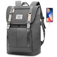 YAMTION Mochila Hombre Mujer Unisex, Mochila para Portátil 17" con Puerto USB, Mochila Escolar Mochila Universidad para Viajes Trabajo de Ocio (Mist)