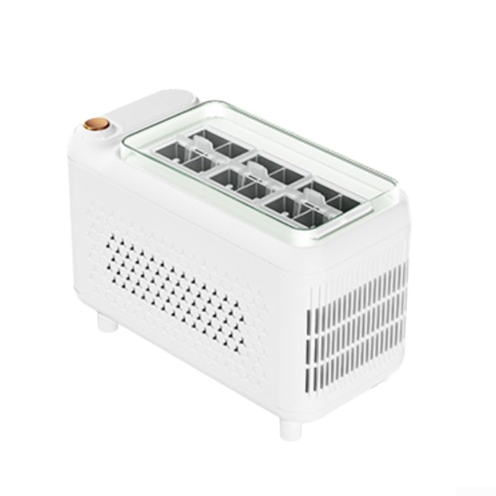 Macchina per il ghiaccio portatile per auto, 12 V, compatta, per campeggio, viaggi, ufficio, raffreddamento rapido con asta di rilascio assistito, struttura in ABS, bianco (bianco 12)