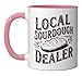 Local Sourdough Dealer Vintage Bread Baking Humor Sourdough Ceramic Mug, Pink/White