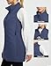 baleaf Running Vest for Women Long Puffer Fall Coat Sleeveless Jacket Outerwear Winter Warm Fleece Hybrid Lightweight Navy Blue 2XL