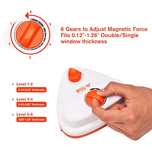 Eazer Magnetic Window Cleaner, Double-Sided Window Cleaning Equipment, Glass Wiper Cleaning Tools, Outside Window Cleaner, 6-Gear Adjustable For High-Rise Window Cleaning(Fits 0.12''-1.26'' Thickness) #TOP2