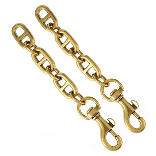 Dimeho Purse Strap Extender, 2Pcs Bag Extender Chain Women Purse Strap Extender Metal Crossbody Bag Charms Replacement Short Chain Handbags Shoulder Extender Accessory (Antique Gold)