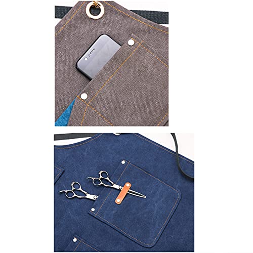 FYYYY Delantal Cocina, Delantal con Espalda Cruzada para Hombres Y Mujeres con Correas Ajustables Y Bolsillos Grandes… - Imagen 8