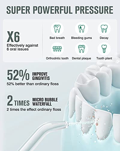 Water Dental Flosser Cordless With Magnetic Charging For Teeth Cleaning, Nursal 7 Clean Settings Portable Rechargeable Oral Irrigator, Ipx8 Waterproof Water Dental Picks For Home Travel #TOP4