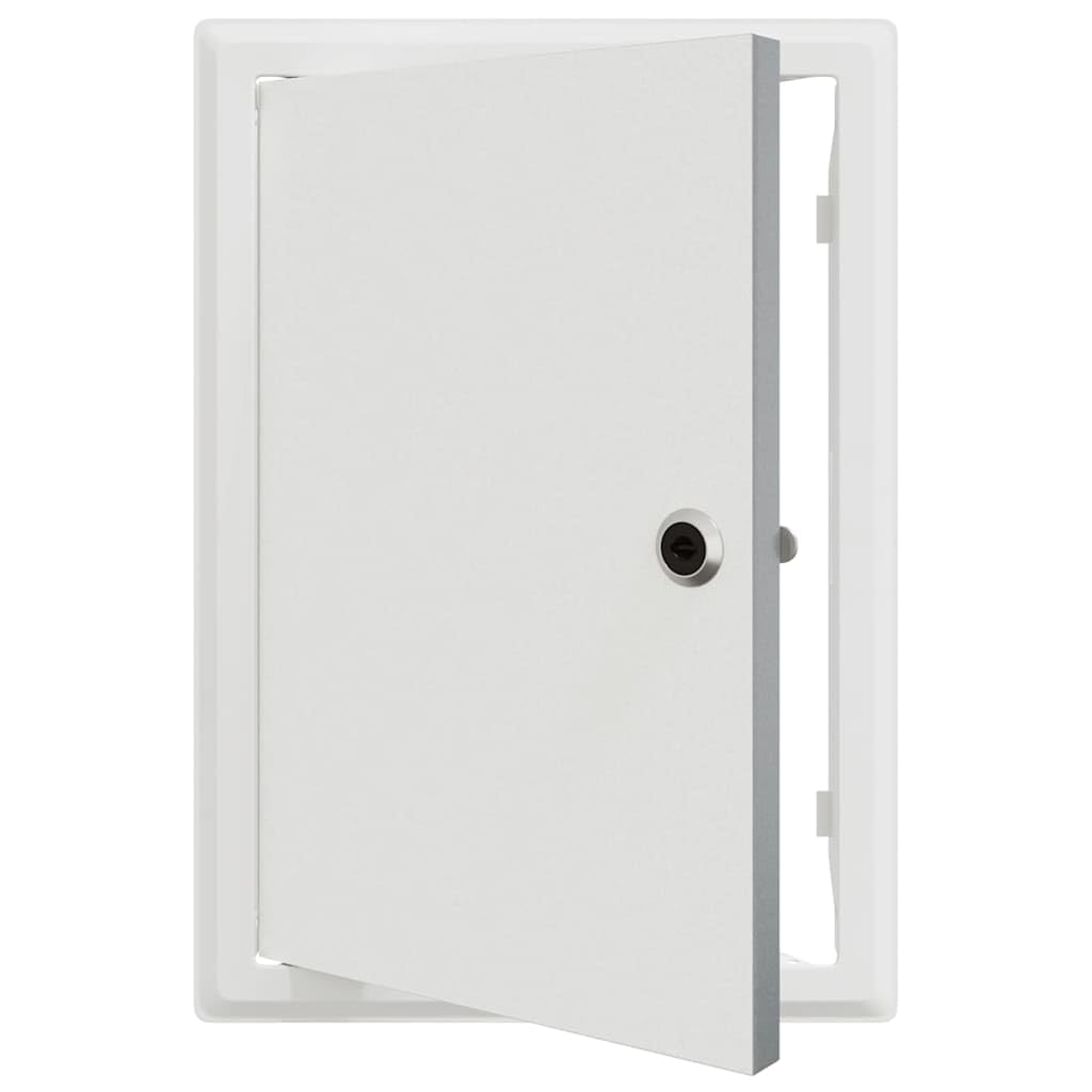 Trappe de visite acier blanc 33x23x3 cm pour inspection murale