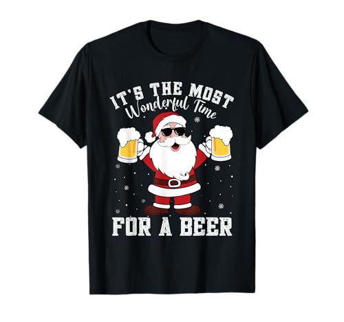It's The Most Wonderful Time For A Beer Funny Christmas Retro T-Shirt
