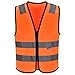 Gilet de Securité Réfléchissant Haute visibilité,Gilet Jaune Réfléchissant,Gilet d'équitation, Fluo Moto Auto, Haute Visibilité, EN20471 Conforme à la Norme (XL, Orange)