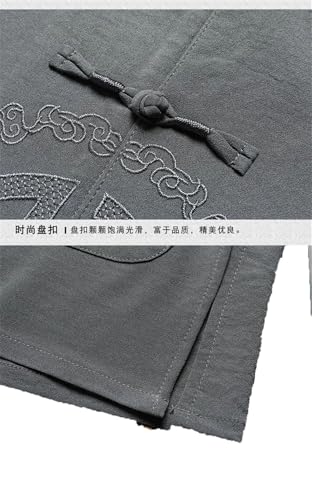 Middle-Aged and Elderly Men Short Sleeve Shirts Grandpa Old Men Chinese Style Suit Loose Pant Sets4