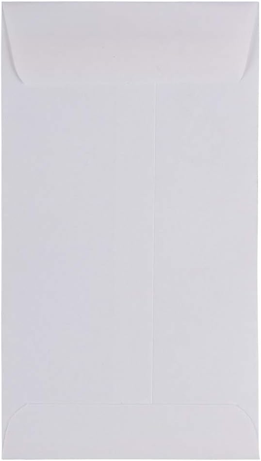 JAM PAPER #6 Coin Business Envelopes - 3 3/8 x 6 - White - Bulk 500/Box