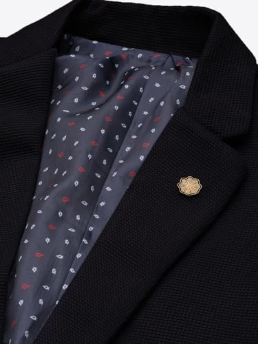 Image of SHOWOFFFF Men Solid Single Breasted Casual Blazer | Notched Lapel Full Sleeves Cotton Blazer for Mens | Slim Fit Regular Length Blazer for Men's