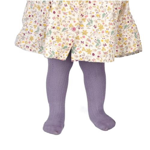 Image of EPEIUS Baby Girl Tights Cable Knit Cotton Seamless Footed Leggings 0-6Y