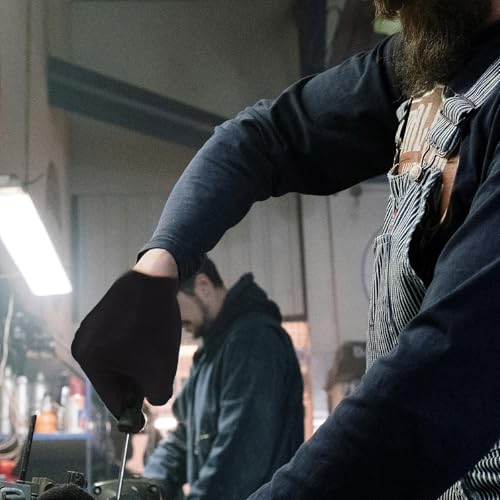 Guantes de seguridad contra cortes de algodón negro, paquete de 12 pares en talla M para industria 4