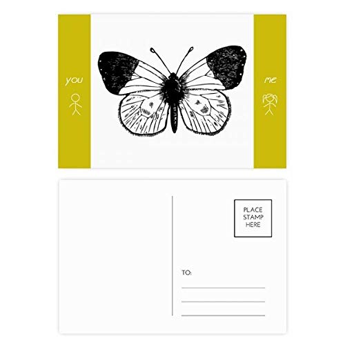 Cartes postales papillon blanc pour écrire un mot de remerciement personnalisé 20pcs