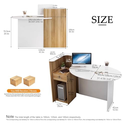 Ele Moderner Schreibtisch Slish Bürotisch für Professas, perfekt für Firmenlobbys und Wartebereiche und funktionales Design