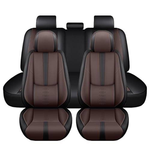Leather Seat Covers for Mercedes-Benz GLE 450 2020-2025 2026,Premium Car Seat Covers Full Set,Waterproof Car Seat Protectors with Airbag,Comfort Interior Cover Seats for Cars(Black+Brown)