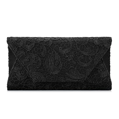 Image of UBORSE Evening Bag Lace Clutch Purse for Women Formal Elegant Envelope Wedding Party Cocktail Crossbody Shoulder Bag