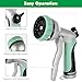 RESTMO Garden Hose Nozzle, Heavy Duty Metal Water Hose Nozzle with 7 Adjustable Spray Patterns, High Pressure Hand Sprayer with Flow Control, Best for Watering Plant & Lawn, Washing Car & Pet, Cyan