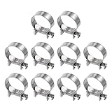 HARFINGTON 10pcs Fuel Injection Hose Clamp 22-24mm Adjustable 304 Stainless Steel Mini Gas Line Hose Clamp for Automotive Agriculture Plumbing Diesel Petrol Pipe
