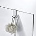 Double Hooks for Glass Shower Door, Towel Hooks Over The Bathroom Glass Wall 0.31-0.39in, Stainless Steel, Brushed,4 Pack.