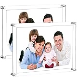 【Transparente de doble cara】El marco de fotos acrílico, transparente y transparente de doble cara.Las imágenes se pueden mostrar vertical u horizontalmente.
