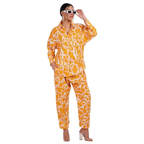 Image of Women's Co-Ord Set - Casual Wear Shirt & Pant Set | Fancy Top and Bottom Outfit | Full Matching Set for Women | Stylish Kurta Pant Set