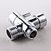 Ciencia Metal T-adapter with Shut-off T Valve, 7/8 or 15/16 and G1/2 3-way Water Tee Connector,for Handheld Toilet Bidet Spray Bathroom,Chrome, DSF006