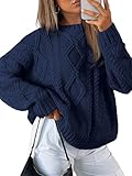Trendy Queen Oversized Sweaters Womens 2025 Early Fall Fashion Outfits Cable Knit Crewneck Plus Size Pullover Cute Chunky Long Tunic Top Winter Old Money Clothes With Leggings Essential Clothing