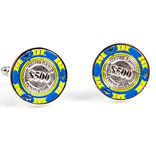 MRCUFF Casino Chips Poker Roulette Wheel Blackjack Dice Craps 6 Pairs Cufflinks in a Presentation Gift Box, Collar Tabs & Polishing Cloth - Thumbnail 4