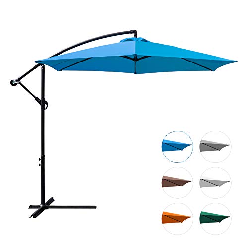 Lawn And Pool Garden Deck Black Homall 10ft Patio Cantilever Umbrella Outdoor Offset Hanging Market Umbrellas With Crank Cross Base For Backyard Patio Furniture Accessories Patio Lawn Garden