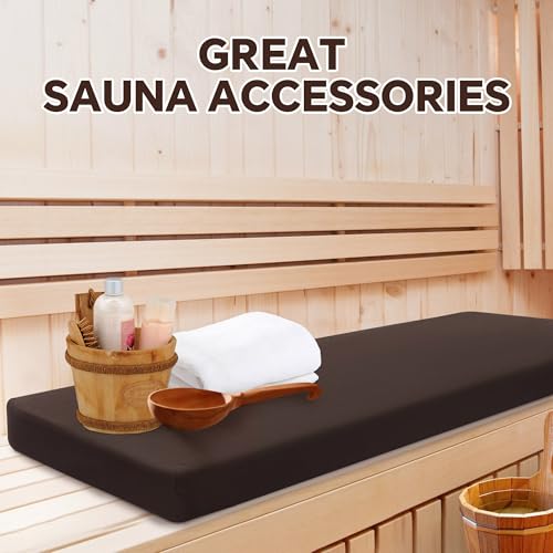 BALAPET Waterproof Sauna Seat Cushion, Thick High-Density Foam Heat Insulation Mat for Sauna Bath House Shower Room, Sauna Accessories for Infrared Sauna Resting(Brown) - Thumbnail 5
