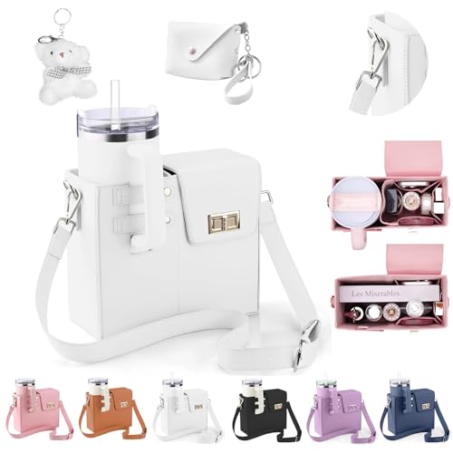 Image of Asaint Stanley Cup Purse Crossbody Bag for 40oz Tumbler with Handle, Water Bottle Purse Pocket Adjustable Strap