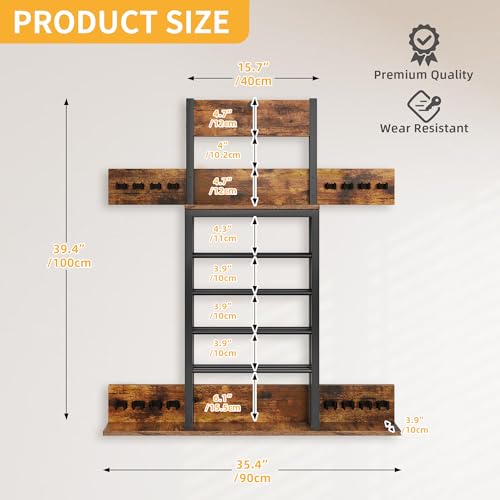 image for DWVO Pool Stick Holder Wall Mount, Pool Cue Wall Rack Holds 8 Cue Stic