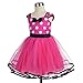 Dressy Daisy Toddler Girl Polka Dots Fancy Dress Up Costume Birthday Party Tulle Dresses with Headband Size 3T to 4T Hot Pink 203