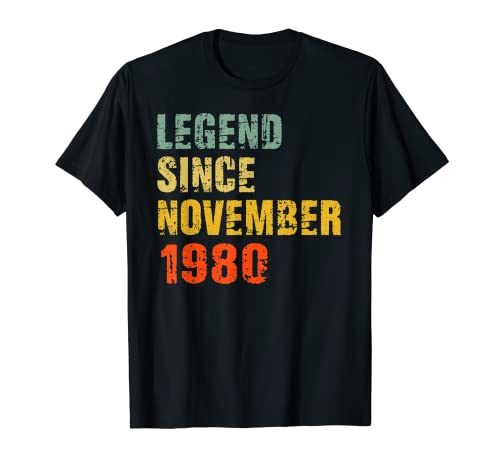 Geschenke zum 42. Geburtstag, Legende seit November 1980 T-Shirt