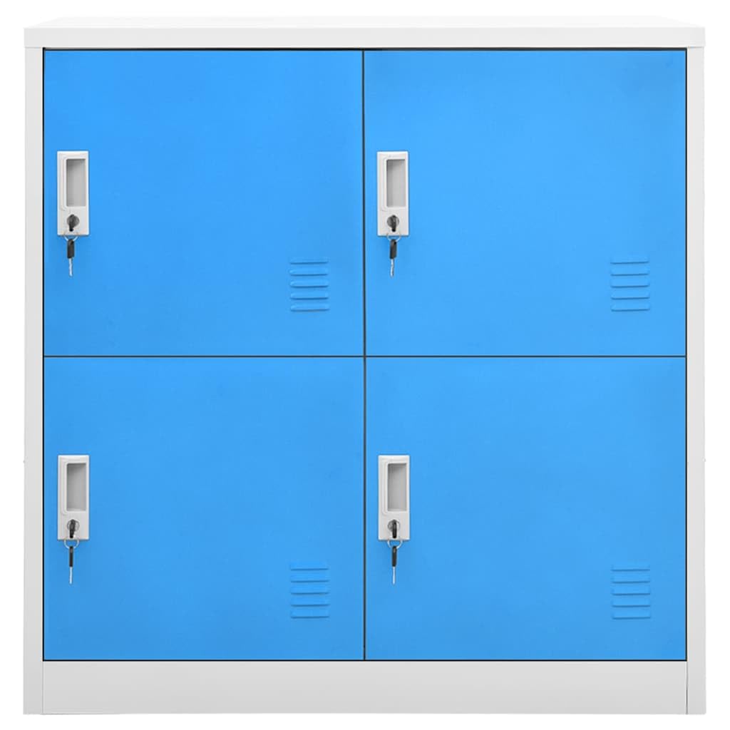 vidaXL Armoire à Casiers Verrouillables Armoire de Rangement Organisateur de Rangement Armoire de Bureau Gris Clair et Bleu 90x45x92,5 cm Acier