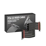 LINKUP PCIE 5.0 Riser Cable | for Vertical GPU Mount | Straight | Graphics Card GPU Ready | Usable with PCIe 4.0 & RX9070/ RTX5090 | 50cm (Total Length: 54cm)