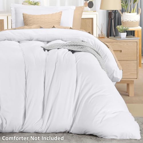 Utopia Bedding Duvet Cover Twin Size - 2 Piece with Zipper Closure - 1 Comforter Cover 68X90 Inches & 1 Pillow Sham 20X26 Inches (Pack of 10, White) Comforter Not Included