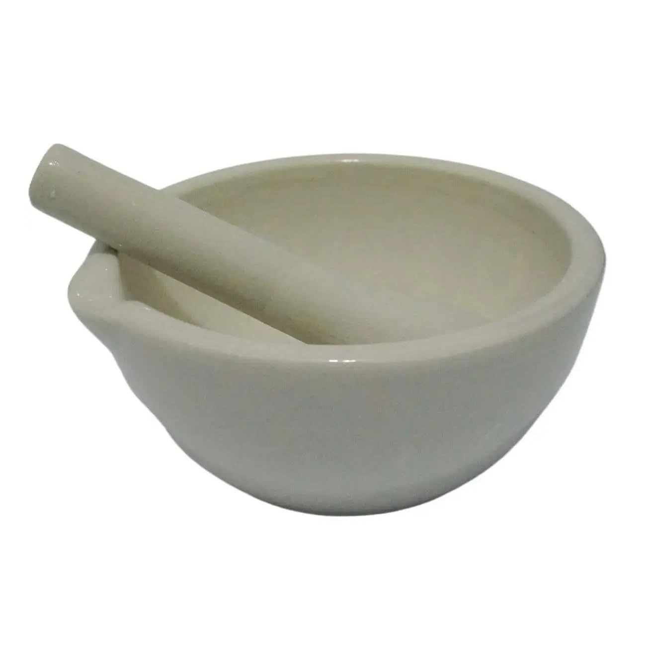 130mm Porcelain Mortar and Pestle Mixing Grinding Bowl Set White Lab Kit Tools