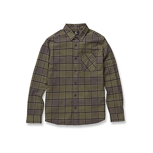 Volcom Herren Caden Plaid Ls Langarmhemd, Camouflage, S