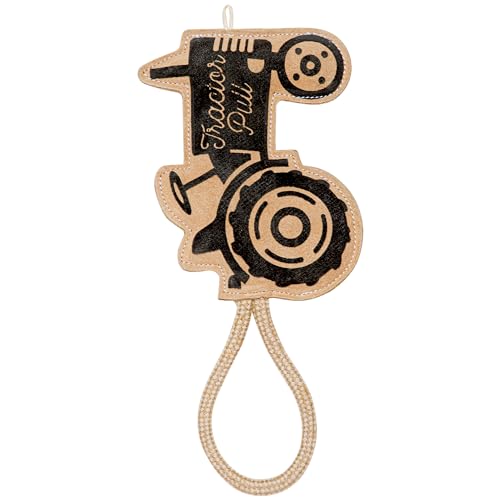 Image of Dog Toys Leather Tractor Shape Perfect for Pets-Dog & Cats (Pack of 1, Tan)