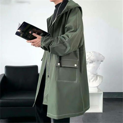 Chaqueta de manga larga con capucha para hombre estilo casual liso 4