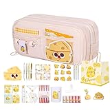Ästhetische Schulmaterialien - Aufbewahrungsorganizer mit 10 Fächern | Niedliche Federmäppchen mit Lineal | Für Filzstifte Radiergummis Kinder Schüler Schule Klassenzimmer Studentenwohnheim Kindertag