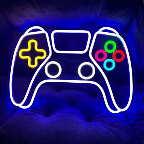 Image of Gamer Neon Sign for Gaming Room Decor, LED Game Controller Light Signs for Boys Room Decor, Dimmable Gaming Neon Sign Light for Wall Art Game Controller Shaped Sign for Gamers Gift Ideas Teens Kid