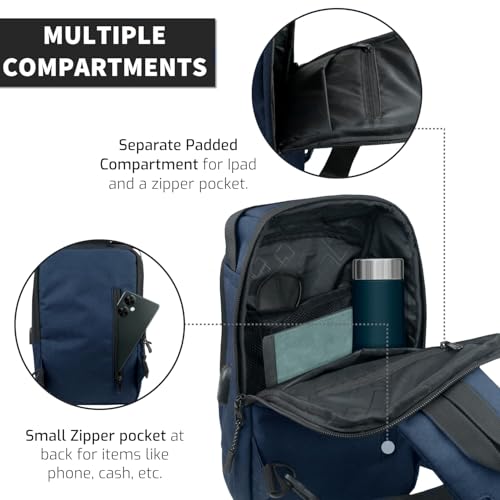 Image of TRAVALATE CrossVent S01 Slim Unisex Crossbody Sling Bag Chest Backpack Shoulder Bag Travel Sling bag with USB Port- Anti-Theft Bag