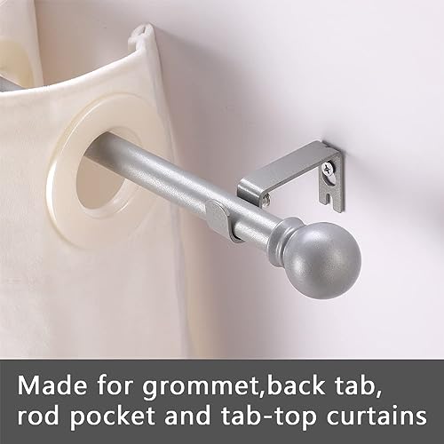 Image of GXOACKJ Curtain Rods for windows 66-120 inch, 5 /8 inch Decorative Silver Splicing Heavy Duty Metal Curtain Rod set with Brackets