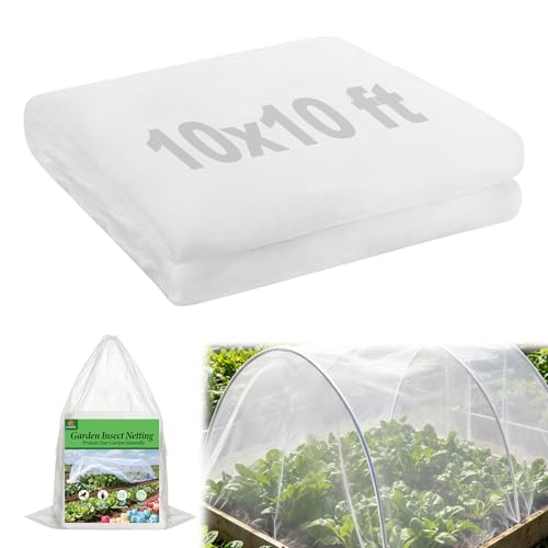 10x10ft Large Garden Netting - Ultra Fine Mesh Plant Covers to Keep Small Animals Pest Out, Bird Barrier Screen for Protecting Vegetables Fruits Flowers Raised Beds (Without Support Pole)