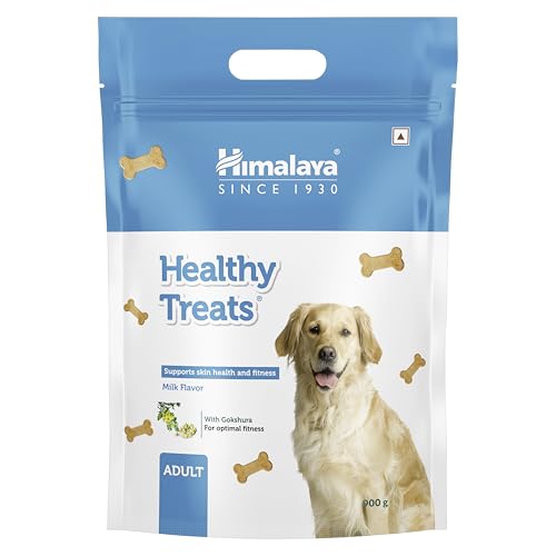 Himalaya Healthy Dog Biscuit Treats with Milk | Adult Dog | Improves Skin Health I Active Life | Training & Rewards | 400g